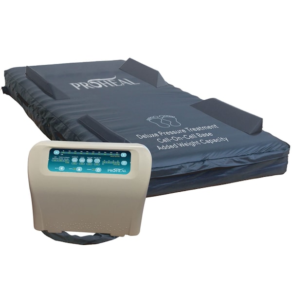 Proheal Low Air Loss / Alternating Pressure Bariatric Mattress System w/ Raised Rails 54"x80"x10"/13" PH-80080-54RR - main